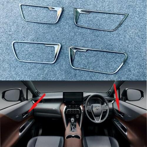 Car Accessories ABS Inner Door Handle Cover Catch Bowl Trim Insert Bezel Frame Garnish For Toyota Harrier Venza XU80 2020 2021
