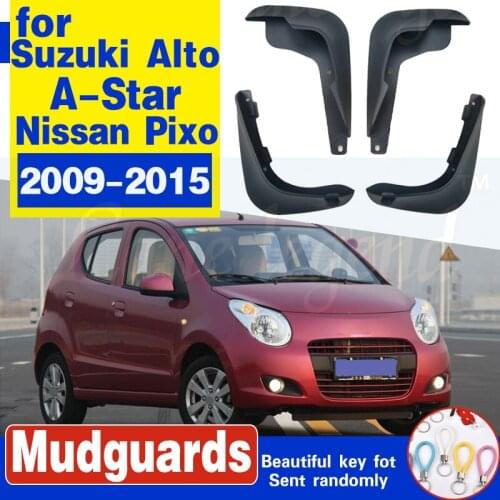 Car Mud Flaps For Suzuki Alto / A-Star Nissan Pixo 2009-2015 Mudflaps Splash Guards Mud Flap Mudguards 2010 2011 2012 2013 2014