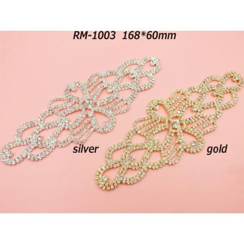 Free shipping 2PCS rhinestone patches ,crystal rhinestone appliques sash for bridal wedding dresses gown can mix colors(RM-1003)