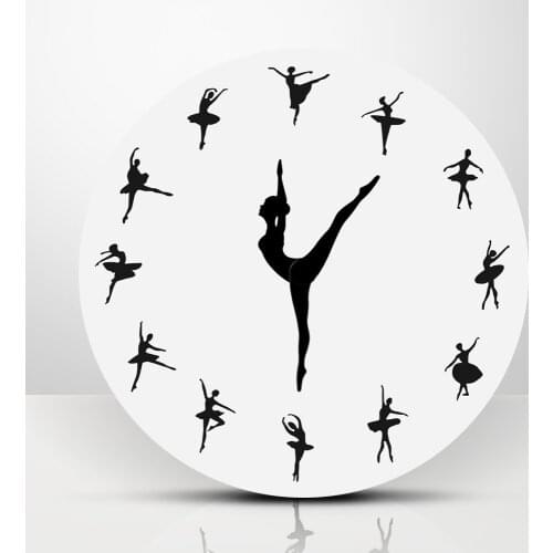 Ballet Dancer Wall Clock Charming Ballerina Modern Wall Clock Baby Girl Nursery Decor Ballet Dancing Girl Needle Hand Wall Watch