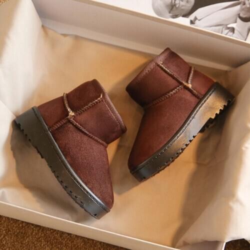 Childrens snow boots boys plus velvet padded shoes girls warm non-slip boots cotton boots kids snow boots Warm boots