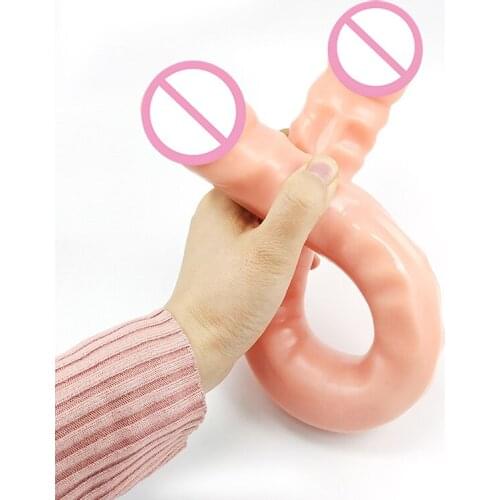 Long Double Head Dildo Jelly Dildos Soft Super Realistic Dual Ended Penis Sex Toys for Lesbian Masturbator Big Anal Dildos