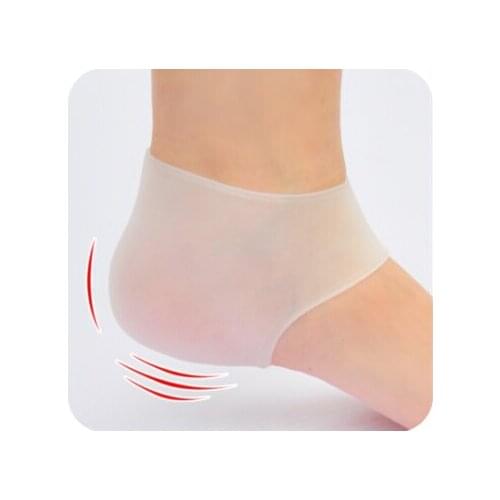 Relieve heel pain elastic silicone heel protector mat for prevention heel crack heel cover socks as wearproof cleft foot cushion