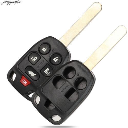 Jingyuqin 10pcs Remote Car Key Case Shell For HONDA Odyssey Elysion Auto Key Housing Fob Replacement 5/6 Buttons