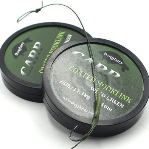 Carp fishing line coated hook Link 8 Braid Strands fast sinking carp coated line fish hook fishing line 10M
