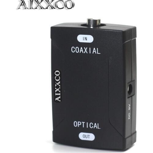 AIXXCO Coaxial RCA input To Optical Toslink Output Jack Digital Audio Converter Adapter to Transform Audio Format