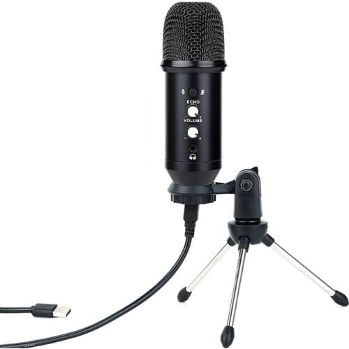 Tripod Stand USB Condenser Microphone Computer Recording Mic MK020F