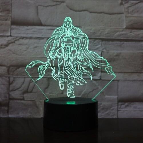 Hero Man Children Living Room 7/16 Color Changing Hero Lamp Touch Sensor Nightlights decorative 3D Lamp Gift 1984