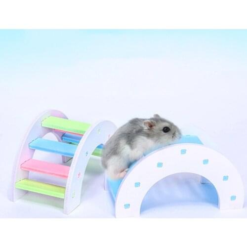 Hamster Ladder Rainbow Bridge Pet Toys Wooden Bridge Toys Small Animals Cage Accessories Cute Pet Gifts Product