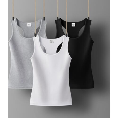 Womens Cotton Camis Solid color Female Slim Sleeveless Casual Vest Solid Color Crop Lower Cut Top For Ladies Fitness Vest Summer