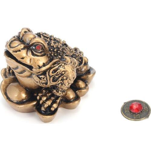 Chinese Feng Shui Money Lucky Fortune Wealth Frog Toad Coin Home Decoration Home Office Decoration Lucky Gifts Bronze