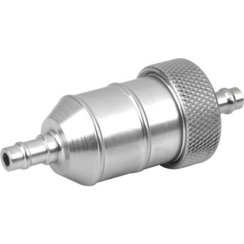 Motorcycle Scooter Silver INLINE FUEL/GAS/PETROL FILTER For 1/4 Inch 6mm