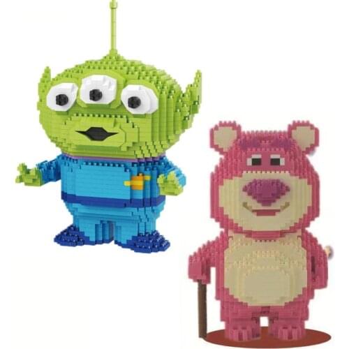Disney cartoon figures nanobrick toy story micro diamond blocks Alien Lotso Lots-o-Huggin Bear building brick toy for kids