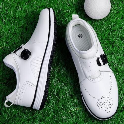 New High Quality Golf Shoes Men Quick Lacing Golf Sneakers for Men White Black Anti Slip Golfing Footwear Male Sport Shoes
