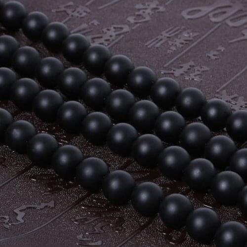 New Arrival 4/6/8/10/12MM Natural Black Matte Round Loose Stone Beads For DIY Jewelry Necklaces&Bracelets Making