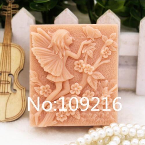 New Product!!1pcs Girl with Flower (zx134) Silicone Handmade Soap Mold Crafts DIY Mould