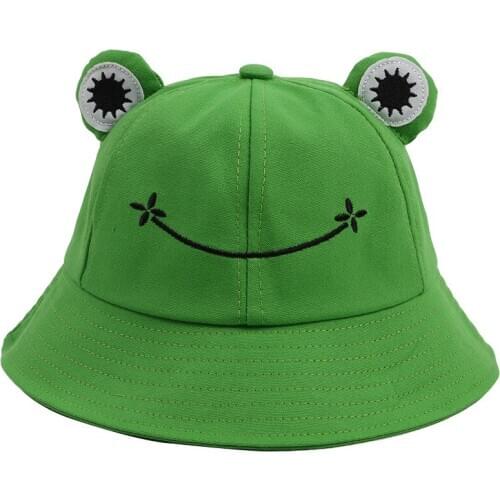 2020 Fashion Frog Bucket Hat for Women Summer Autumn Plain Women Panama Outdoor Hiking Beach Fishing Cap Sunscreen Female Sunhat