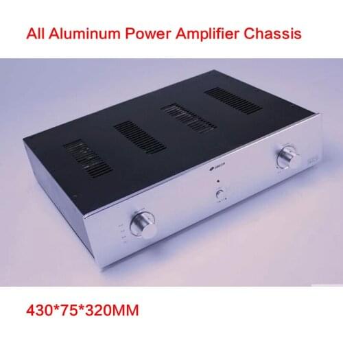 430*75*320MM DIY All Aluminum Power Amplifier Chassis 4375 Pre-stage Case Audio Shell Power Supply Box Amplifier Enclosure
