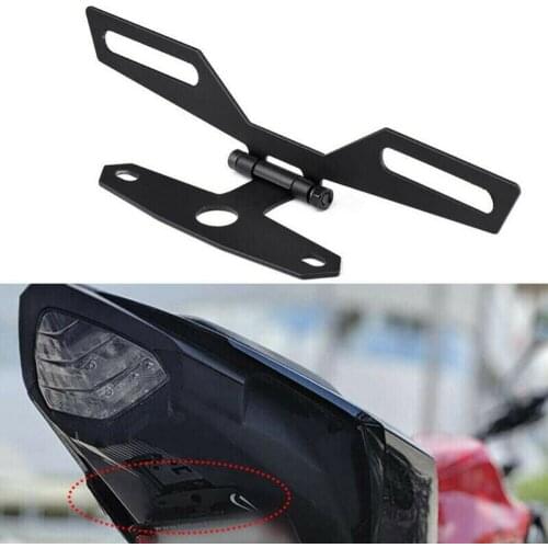 Folding License Plate Holder For ATV For Dirt Bike Motorbike Tail Light Holder Aluminum Alloy Black