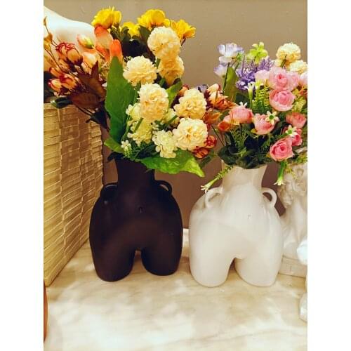 Modern resin creative flower vases home decor crafts room decoration objects Body art vase ornaments parlor Big ass vase statue