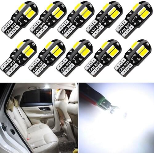 10x Error Free T10 LED W5W 2825 Interior Light Bulb For AUDI A3 A4 A4L S4 A5 A6 A6L S6 A8 Q3 Q5 Q7 8P S line Quattro Auto Lamp