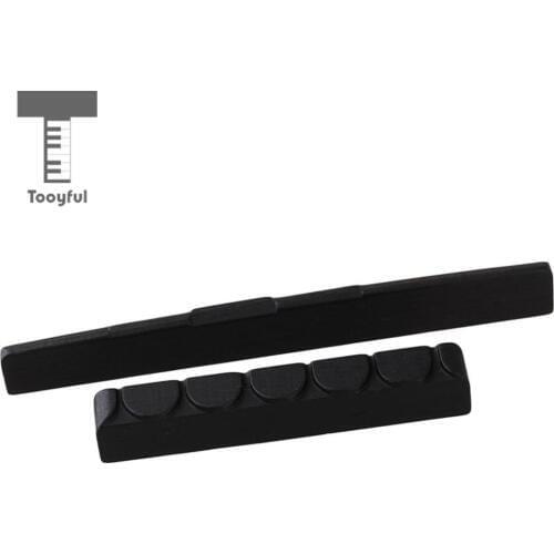Tooyful 1 Set Slotted Saddle Nut Ebony Black for Classic Guitar Parts Replacement