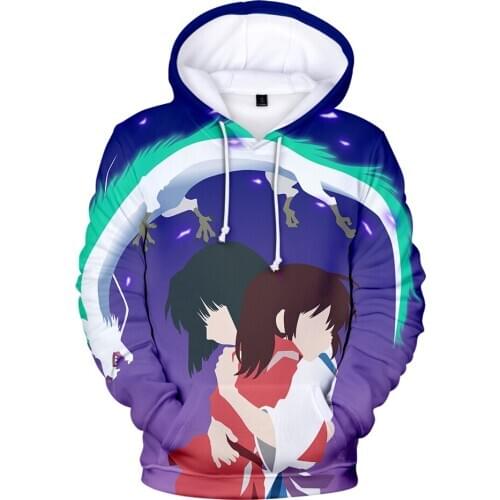 Tops New 3D Print Spirited Away Hoodies Anime Manga 3D Sweatshirts Fashion Casual Long Sleeves Men/women Spring Autumn Boys