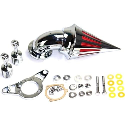 High Quality Chrome Billet Aluminum Cone Spike Motorcycle Air Cleaner Kit Intake Filter For Harley Softail Dyna Touring