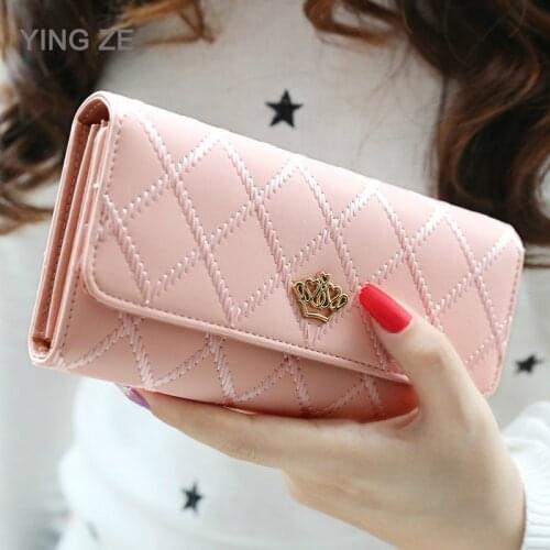 Women Wallet Long Zipper Coin Pocket Female Purses Party Cocktail Handbag Hasp Thread Walet Clutch Bag Money Credit Card Holder