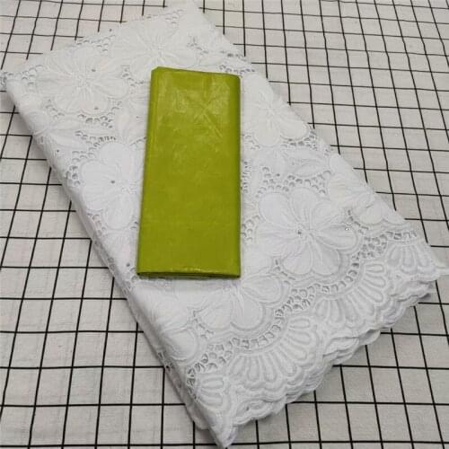 2.5+2.5 Yards Dry Laces With Bazin Riche Fabrics Swiss Voile 2021 High Quality African Guinea Dry Laces For Evening Dress Fabric