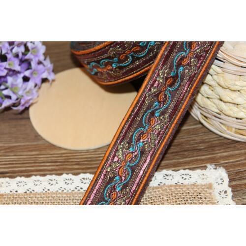 5yards/lot wide 3cm Woven Jacquard Ribbon classical totem design curtain and clothing accessory LS-9931