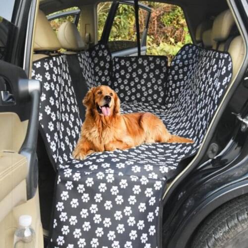 Pet carriers Oxford Fabric Paw pattern Car Pet Seat Cover Dog Car Back Seat Carrier Waterproof Pet Mat Hammock Cushion Protector