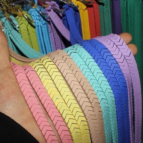 6~8mm Natural Stone Hematite Loose Beads Candy Colors Matte Arrow Piece Jewelry Making DIY Necklace Bracelet Accessories 15