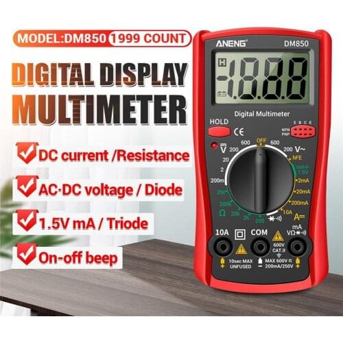 DM850 Digitale Multimeter Smart Multimetro Tester Ohm Capaciteit Hz Voltage Meter Ac/Dc Ampèremeter Capaciteit Meter Tester
