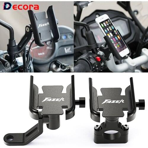 For YAMAHA FZ1 FZ6 FZ8 FAZER FZ1S FZ1N Fz8n Fz8s Motorcycle Handlebar Phone Holder Cellphone GPS Stand Bracket Accessories Black