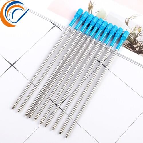 Student Stationery Metal Pen Refill 80pcs Per Set Blue or Black Writing Smooth Ballpoint Pen Refill Wholesale