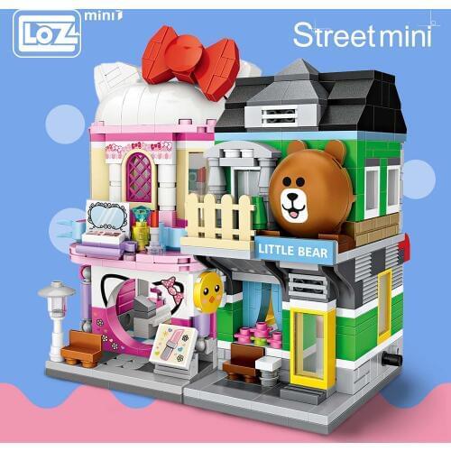 LOZ Mini Block Mini Street City 3d Building Blocks House Cartoon Shop Model DIY Assembly Toys for Children Educational Anime Fun