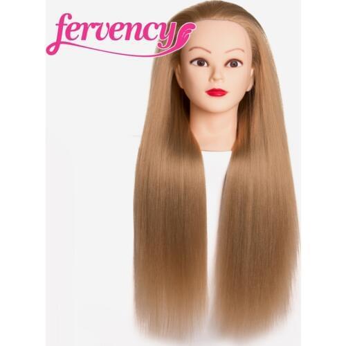 Synthetic Mannequin Head Dolls for Hairdressers 65 Cm Hair Hairstyles Female Hairdressing Styling Training