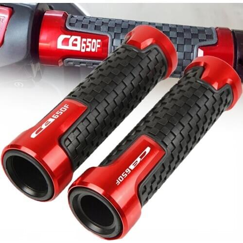 7/8 22MM Motorcycle Accessories Aluminum Handle Grip Handlebar Grips With Logo For Honda CB650F CB 650F CB650 F 2014 2015 2016