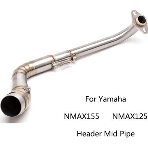 Motorcycle Header Mid Pipe for Yamaha NMAX155 NMAX125 Stainless Steel Exhaust Pipe Slip On 51 mm Escape