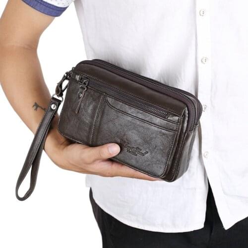Mens Vintage Fashion Business Clutch Bag Hand Bag Wallet Phone Bags Waist Bags Purse Handbags