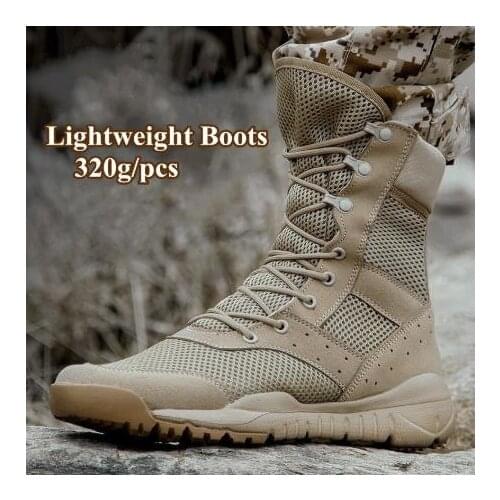 Men Women Ultrallight Outdoor Climbing Shoes Tactical Training Army Boots Summer Breathable Mesh Hiking Desert Boot Size 35-47