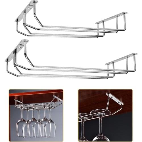 Stemware Holder Wine Glass Rack Creative Hanging Goblet Holder 27cm 35cm Stainless Steel Home Storage