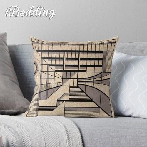 Birmingham Central Library Throw Pillow Cushion Cover Polyester Throw Pillows Case On Sofa Home Living Room Decor