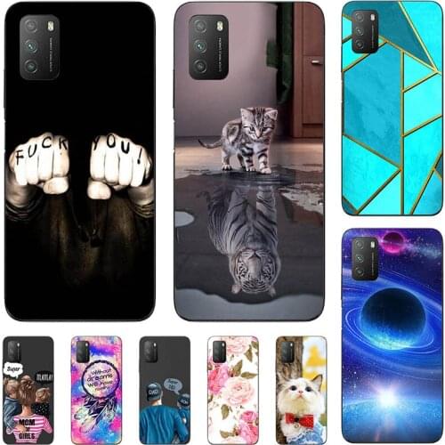 New Silicone Phone Case For Xiaomi POCO M3 6.53" Case For Redmi 9T 6.53" Cartoon Soft TPU Back Cover Phone Shell Coque