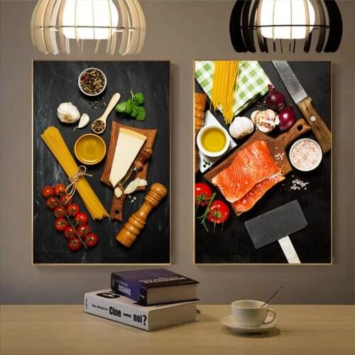 Pasta with Tomatoes and Cheese Canvas Painting Posters And Prints Wall Art Pictures Kitchen Coffee Shop Wall Art Home Decoration