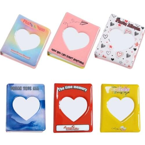 Portable Hollow Heart Shape 3" Photo Album 64 Photos Large Wedding Photo Memory