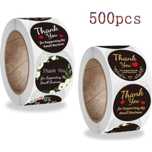 Qiduo 500pcs/roll ramage thank you sticker for kids toys notebook decoration labels sticker thanksgiving gift sticker 1 inch