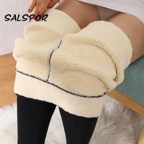 SALSPOR 2XL Winter Warm Leggings Women Thicker High Waist Woman Pants Solid Autumn Legging Velvet Trousers Cold Protection