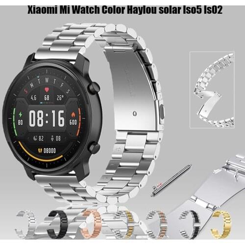For xiaomi mi watch color Replacement Watchband for xiaomi haylou ls02 Stainless Steel smart watch Bracelets belts